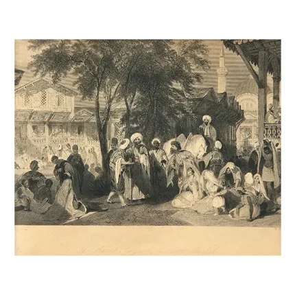 Köle Pazarı, Istanbul 1840 litografi